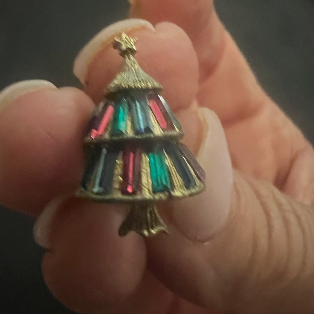 Colorful Christmas Tree Brooch VTG